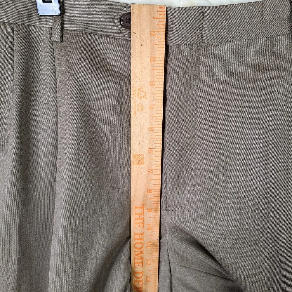 Hart Schaffner‎ Marx Pants Mens 38x26 Tan Wool Pleated Dress Suit Trouser Brown